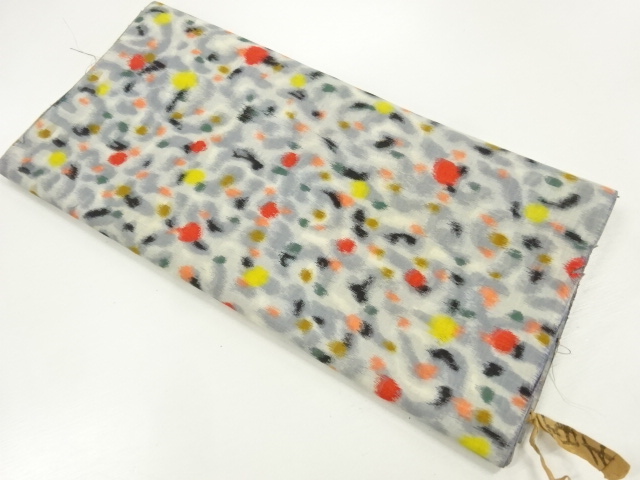 アンティーク　抽象模様織出し銘仙着物洗い張り